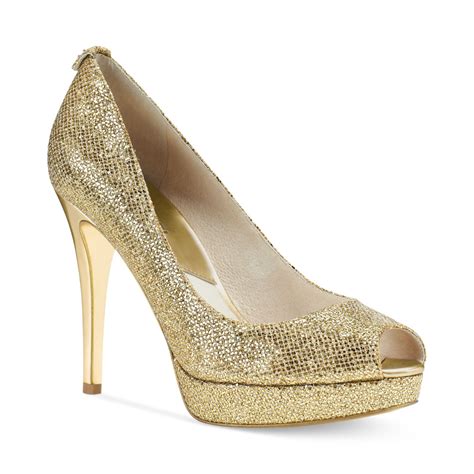 pale gold michael kors shoes|michael kors gold heels.